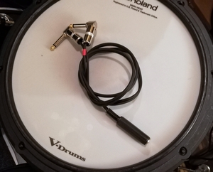 Roland ローランド V-Drums パッド増設用 分岐ケーブル（ステレオメス-モノラルオス×2）　1ｍ 