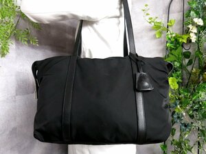 美品●PRADA プラダ●三角ロゴプレート●ポコノ ナイロン カーフ レザー 本革●ショルダー バッグ●黒●SV金具●ヴィンテージ●A4●Js46743