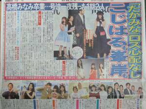 高橋みなみ 峯岸みなみ 小嶋陽菜 松井玲奈 松田龍平 新聞記事