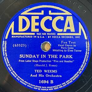 TED WEEMS AND HIS ORCH. w Perry Como DECCA Sissy/ Sunday In The Park