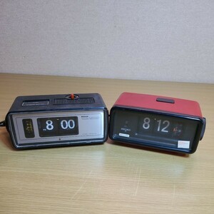 昭和レトロ パタパタ時計 ナショナル SEIKO セイコー 目覚まし時計 置時計 レトロ 赤