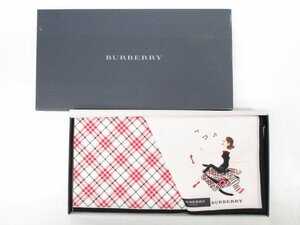 [即日発送]★未使用★ BURBERRY ハンカチ 2枚セット 綿100% チェック 女の子柄 ラインストーン ピンク/レッド ギフト ブルーミング中西 331