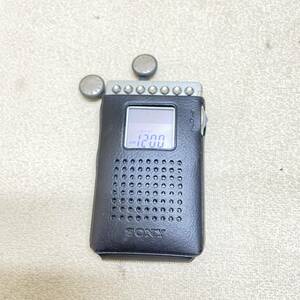 ΣSONY ソニー ケース付き FM AM ポケットラジオ SRF-R433 ブラック シルバー系 レトロ コレクション 通電確認済 長期保管 現状品ΣC52828