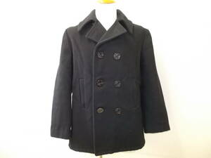 a1123◆ACTWU メルトン ピーコート◆size18 MELTON PEA COAT UNION MADE IN USA アメリカ製 NAVY ダークネイビー キルトライナー 3J