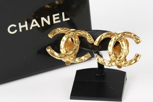 【美品】CHANEL シャネル ココマーク ヴィンテージ イヤリング ゴールド ブランドアクセサリー 小物【LI94】