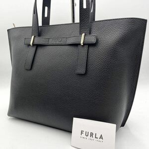 新品未使用●現行●FURLA フルラ トートバッグ 肩掛け Giove ジョーヴェ レザー シボ革 メンズ ビジネス 大容量 A4可 通勤 ブラック 黒 