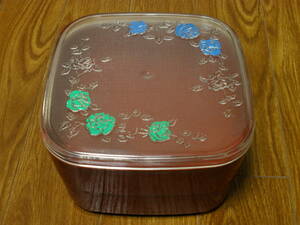 昭和レトロ プラスチック製 重箱 2段重 お弁当容器にも スチロール樹脂 バラ柄 花柄 薔薇 当時物