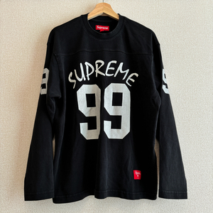 1円〜【Supreme 24ss】訳あり 99 L/S Football Top BLACK/Mサイズ シュプリーム 長袖Tシャツ フットボールブラックメンズボックスロゴ黒BOX