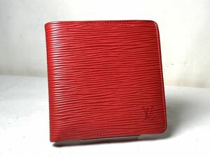 780 美品　LOUIS VUITTON ルイヴィトン ミュルティ エピ ポルトフォイユ マルコ 二つ折り 財布 ウォレット メンズ 札入れ レッド 赤