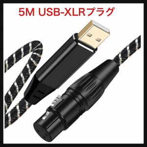 【未使用】NCGGY★ USBマイクロフォンケーブル 5M USB-XLRプラグ マイクロフォンオーディオケーブル USB XLR変換 送料込