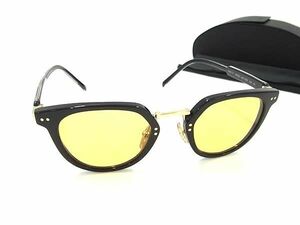 1円 ■美品■ PRADA プラダ 17Y AAV-07M サングラス メガネ 眼鏡 レディース メンズ ブラック系×ゴールド系 FB0810