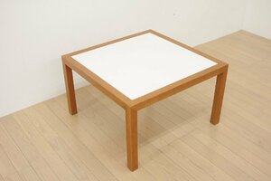 希少 ハーマンミラー HermanMiller ネルソンキューブ サイドテーブル ジョージ・ネルソン ローテーブル 正方形 木脚 白 ホワイト リビング