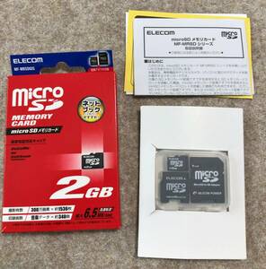 ♪◇ELECOM・MF-MRSD02G・microSDカード・２GB（SDカードアダプター付）・保管品♪