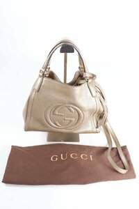 ★GUCCI グッチ ソーホー インターロッキング 2WAY タッセル シャンパンゴールド トートバッグ レディース かばん 保存袋付き 1926-TE