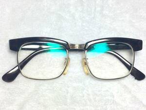 ビンテージ ブロー 太セル 眼鏡 G-510 ブラウン デミ 48 やや小ぶり 老眼鏡 中古 茶色 サーモント セル メタル フレーム