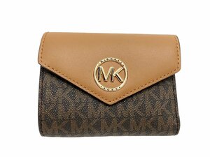 MICHAEL KORS (マイケルコース) 三つ折り財布 CARMEN MKシグネチャー 34S1GNME6B 252 ブラウン レディース/028