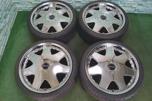 希少★ ディッシュ Lowenzahn DH7 8J+48 5H114.3★90%山★2021年★NITTO NT555 225/35R19 レクサスIS アテンザ ノア ヴォクシー オデッセイ