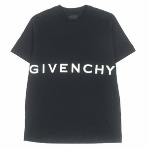 美品 GIVENCHY ジバンシィ 22SS BM716B3Y6B コットン 4Gロゴ エンブロイダリー SLIM FIT カットソー 半袖Ｔシャツ ブラック L 正規品