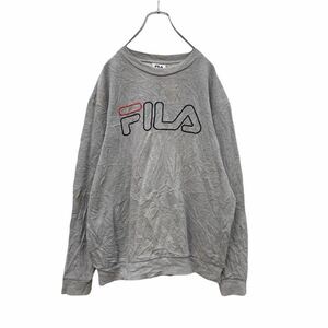 FILA スウェット トレーナー L グレー 刺繍ロゴ フィラ スポーツ 古着卸 アメリカ仕入れ a404-5585