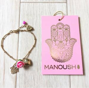 新品「MANOUSH」チャーム付き ブレスレット Gold SIZE:ONE ”BRACELET FATMA FLEUR”