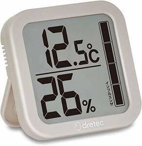 dretec(ドリテック) 温湿度計 温度 湿度 デジタル 大画面 おしゃれ 壁掛け スタンド 熱中症対策 O-402BEDI ベージュ