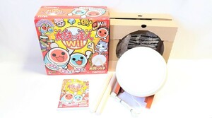 動作品・清掃済み★太鼓の達人Wii コントローラー／バチ／「人気の70曲を収録」ソフト同梱 namco　