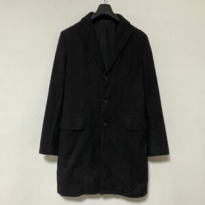 美品 AD 2016 COMME des GARCONS homme ポリ チェスター コート XS コムデギャルソン オム ブラック black