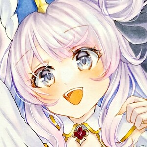 同人手書きイラスト☆アズレン／アズールレーン☆ユニコーン　ホワイト・マイ・エンジェル☆A4サイズ　水彩紙