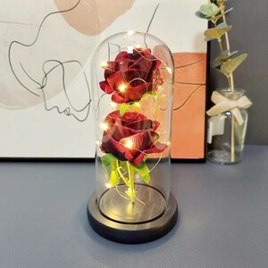 バラ 造花 Lechin 枯れない花 薔薇 造花 フラワーライト LEDライト付き電池式