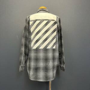 OFF-WHITE Check Shirt オフホワイト チェックシャツ ブラック/ホワイト ネルシャツ 長袖 ストリート