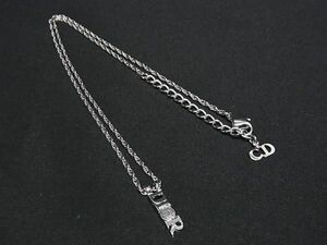 1円 ■極美品■ ChristianDior クリスチャンディオール ネックレス ペンダント アクセサリー メンズ レディース シルバー系 BF7018