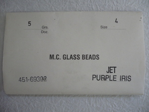 8927.未使用 チェコビーズ M.C.GLASS BEADS ジェットパープルアイリス