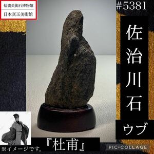 【信濃美術石博物館】 水石 盆栽 佐治川石 ウブ 『杜甫』横6×高11×奥行3(cm) 160g骨董盆石古美術鑑賞石観賞石太湖石中国古玩 5381