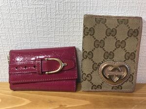 ●5-34 GUCCI グッチ キーケース カードケース カード入れ パスケース ピンク 女性用 レディース 