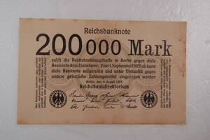 ドイツ紙幣　1923年　200,000マルク　ハイパーインフレ