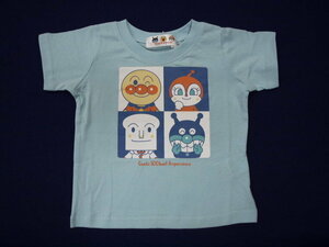 新品　80　アンパンマン半袖Ｔシャツ　サックス　レターパック発送（代引き不可）TA3131