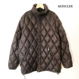 ほぼ美品 MONCLER モンクレール サイズ1 キルティング ダウンジャケット コート 2WAY フード ドローコード ジップアップ 茶 ブラウン