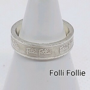 フォリフォリ　Folli Follie　約9.5号　ロゴモチーフ　リング　指輪
