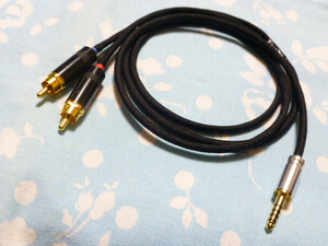 4.4mm5極 SONY WalkmanNW WM1ZM2 WM1AM WM1Z WM1A (抵抗入) → RCA×2 据え置き へ ライン入力 高品質 MOGAMI 2799 ZX707 ZX507 ZX300