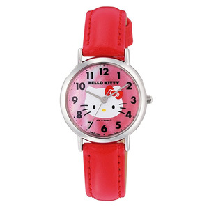 シチズン 腕時計 ハローキティ 防水 革ベルト 日本製 0017N002 レッド 4966006059830/送料無料