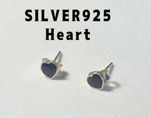 YQ40れポ3E Black heartシルバーピアス愛 silver925earrings 6え