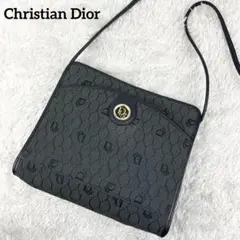 【美品】クリスチャンディオール ハニカム ショルダーバッグ ロゴ金具