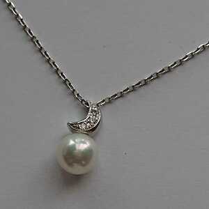 MIKIMOTO ミキモト ペルリータ ダイヤモンド パール ネックレス k18WG