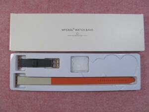 WFEAGL コンパチブル iWatch バンド 本革 42mm, 二重巻 ブルーアイボリーオレンジ