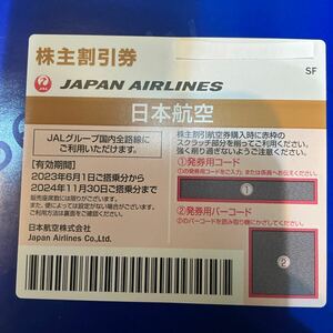 JAL日本航空株主割引優待券 旅行商品割引券　2024年11月30日まで