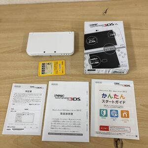 中古品 Nintendo 3DS ニュー ニンテンドー 3DS LL パールホワイト RED-001 タッチペン付属 充電器無し 箱有り 本体・ゲーム機