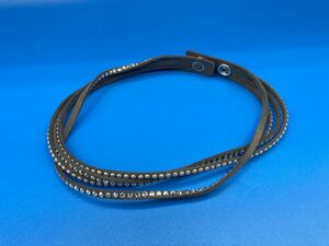 【used 袋あり】SWAROVSKI スワロフスキー　★ブレスレット　革製　★長さ 385mm ★重量 11.4g