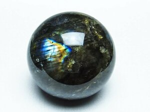 誠安◆天然石高級品ラブラドライト丸玉 61mm [T484-2232]
