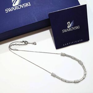 【極美品】SWAROVSKI スワロフスキー ネックレス シルバー クリア クリスタル アクセサリー パーティー 結婚式 ゴージャス【送料無料】