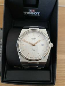 【極美品】Tissot ティソPRX ピーアールエックス クォーツ腕時計 SS ホワイト シルバー文字盤